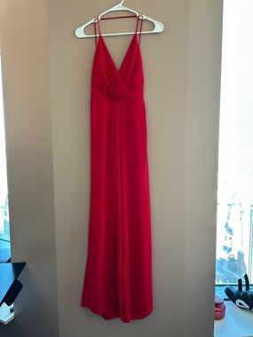 Urban Outfitters Red Spaghetti-Strap V-Neck Maxi Dress